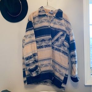 Aztec print wool button up